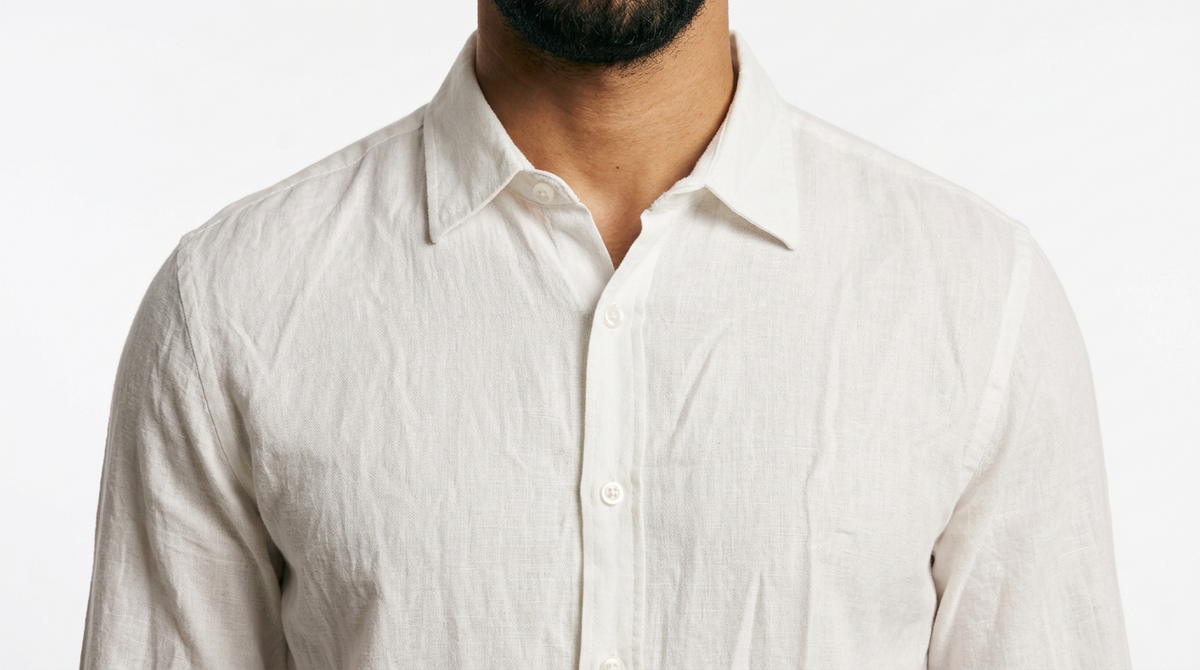 Men linen shirt - White