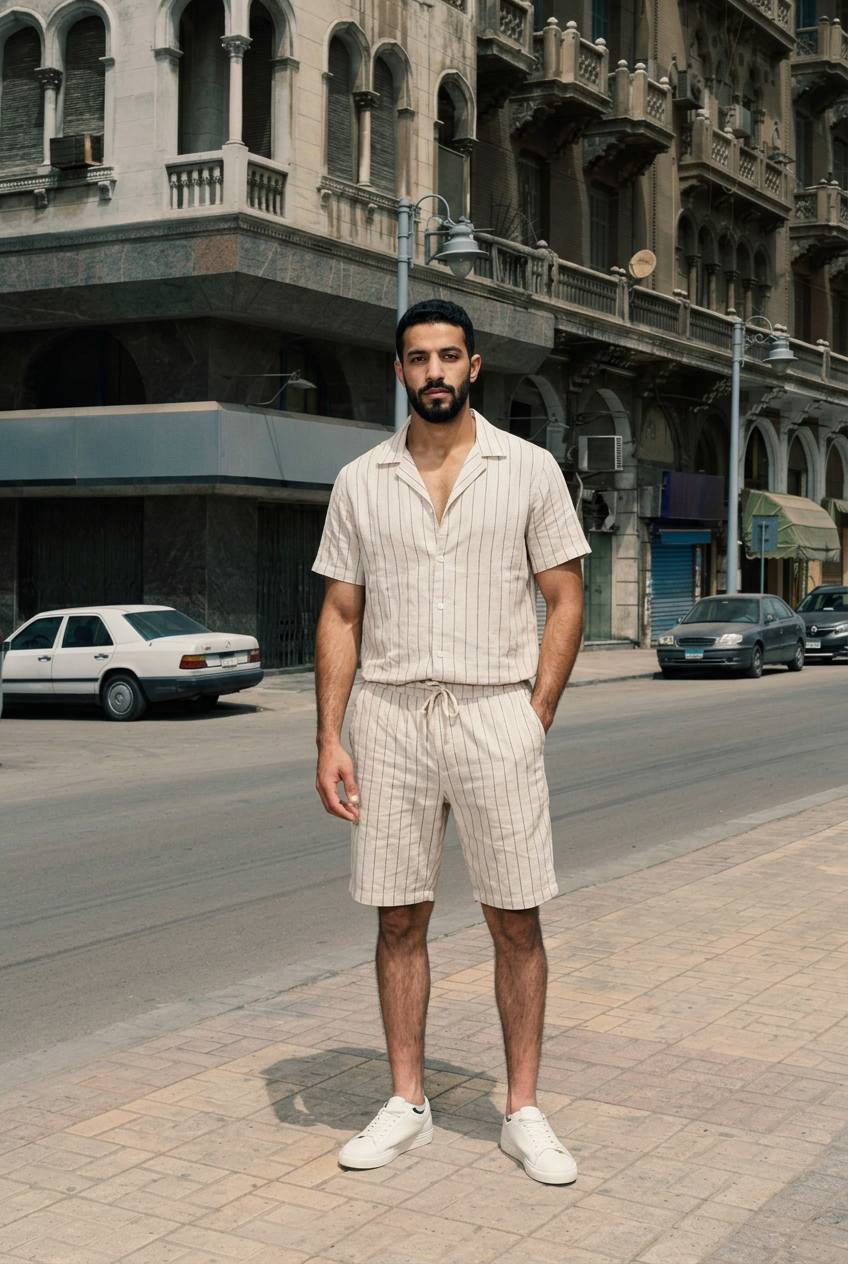 Men Summer Striped Set
